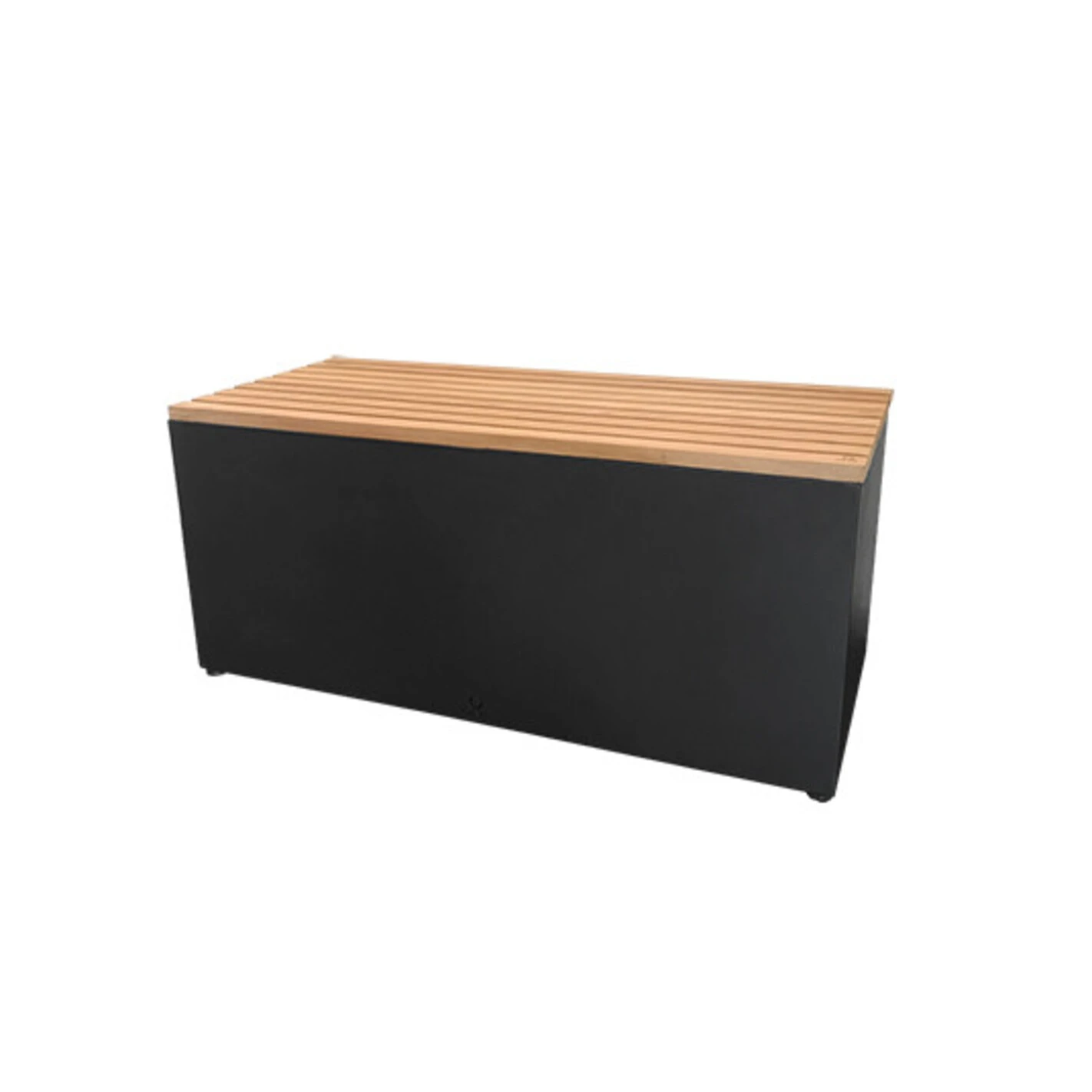 Banc Acier Laqué Noir Et Bois De Teck - Ofyr 4 Banc Acier Laqué Noir Et Bois De Teck - Ofyr – Image 2