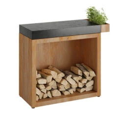 Esprit Barbecue 29 Billot Corten Et Céramique 90 Cm - Ofyr