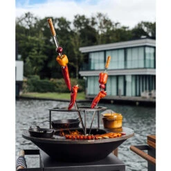 Brasero OFYR Island Noir 100 Tablette Teck + Housse -Esprit Barbecue brasero ofyr island noir 100 100 tablette bois 7436933035056 2