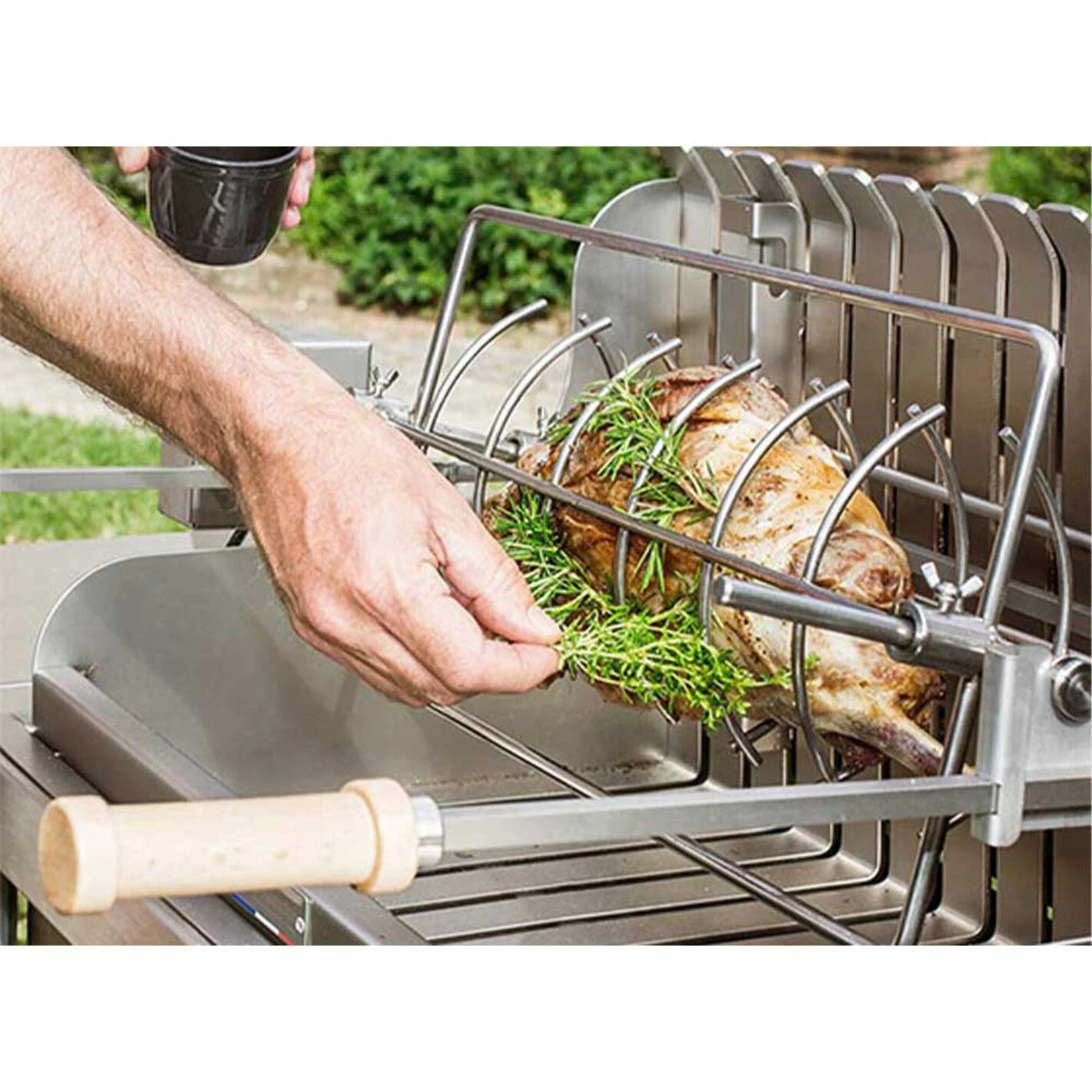 Barbecue Charbon Irissarry Inox + Tournebroche - Le Marquier 5 Barbecue Charbon Irissarry Inox + Tournebroche - Le Marquier – Image 3