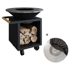 Esprit Barbecue 45 Brasero Plancha Classic Storage Pro 100 Noir + Housse - Ofyr