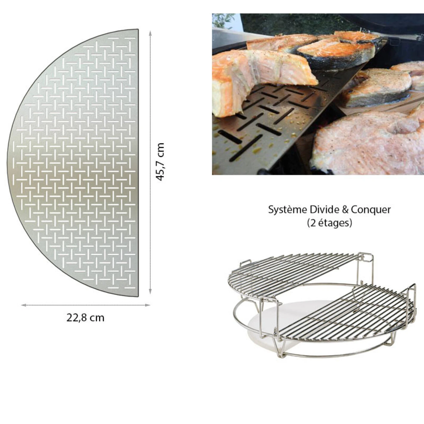 Kamado Joe Plaque Demi Lune Inox Kamado Classic Joe 5 Kamado Joe Plaque Demi Lune Inox Kamado Classic Joe – Image 3
