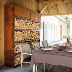 Etagère Range Bois Corten 100 - Ofyr -Esprit Barbecue range bois corten 100 2020000020134 3