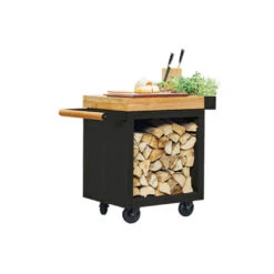 Table Mise En Place Noire Pro 65 Bois De Teck - Ofyr -Esprit Barbecue table noire pro 65 teck 2020000022084 2